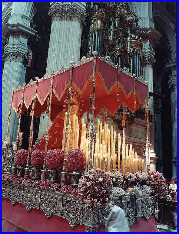 Cartel de la Cofradía de Nuestra Señora de los Dolores de Grana, para el Lunes Santo de la Semana Santa de Granada del año 2002