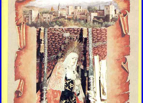 Cartel de la Cofradía de Nuestra Señora de los Dolores de Grana, para el Lunes Santo de la Semana Santa de Granada del año 1989