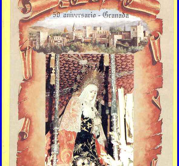 Cartel de la Cofradía de Nuestra Señora de los Dolores de Grana, para el Lunes Santo de la Semana Santa de Granada del año 1989
