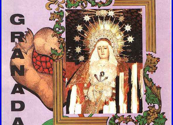 Cartel de la Cofradía de Nuestra Señora de los Dolores de Grana, para el Lunes Santo de la Semana Santa de Granada del año 1990