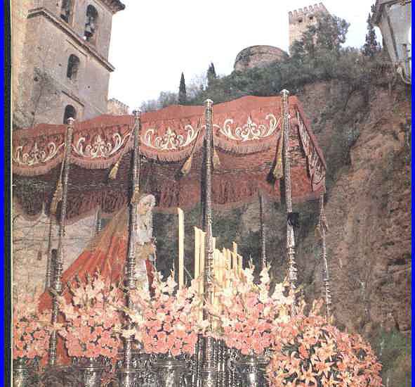 Cartel de la Cofradía de Nuestra Señora de los Dolores de Grana, para el Lunes Santo de la Semana Santa de Granada del año 1992