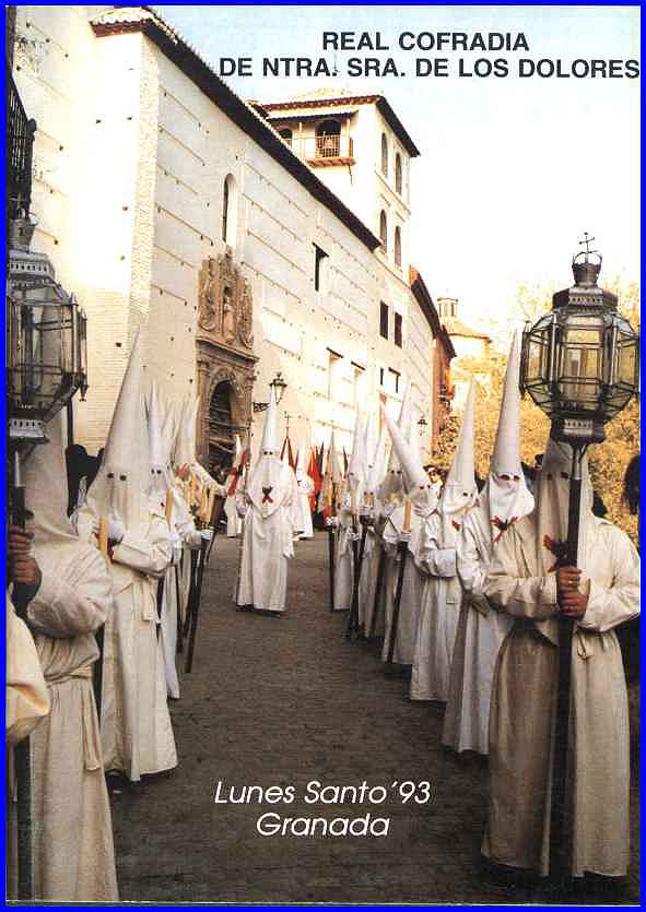 Cartel de la Cofradía de Nuestra Señora de los Dolores de Grana, para el Lunes Santo de la Semana Santa de Granada del año 1993