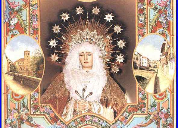 Cartel de la Cofradía de Nuestra Señora de los Dolores de Grana, para el Lunes Santo de la Semana Santa de Granada del año 1996
