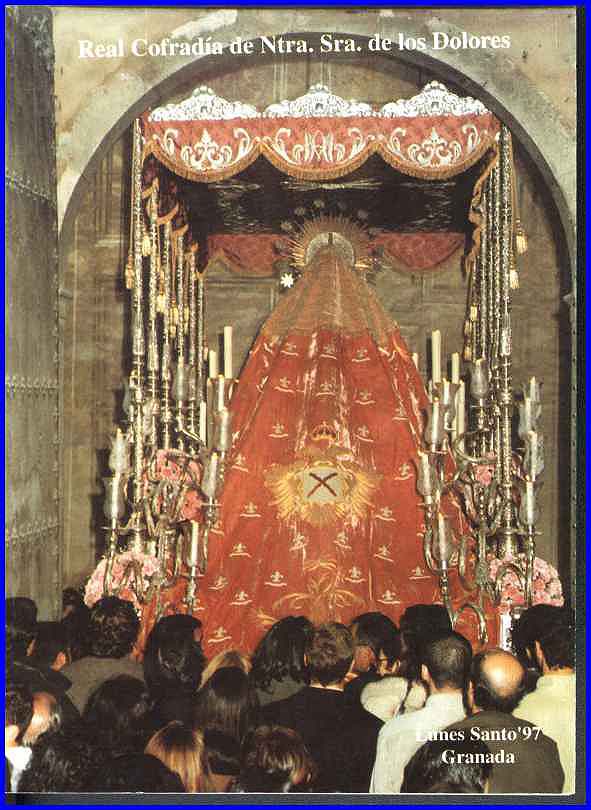 Cartel de la Cofradía de Nuestra Señora de los Dolores de Grana, para el Lunes Santo de la Semana Santa de Granada del año 1997